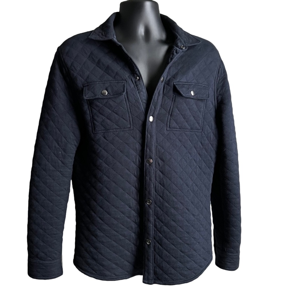 Men’s Banana Republic Navy Blue Shirt Jacket with Snaps & Elbow Patches - Medium